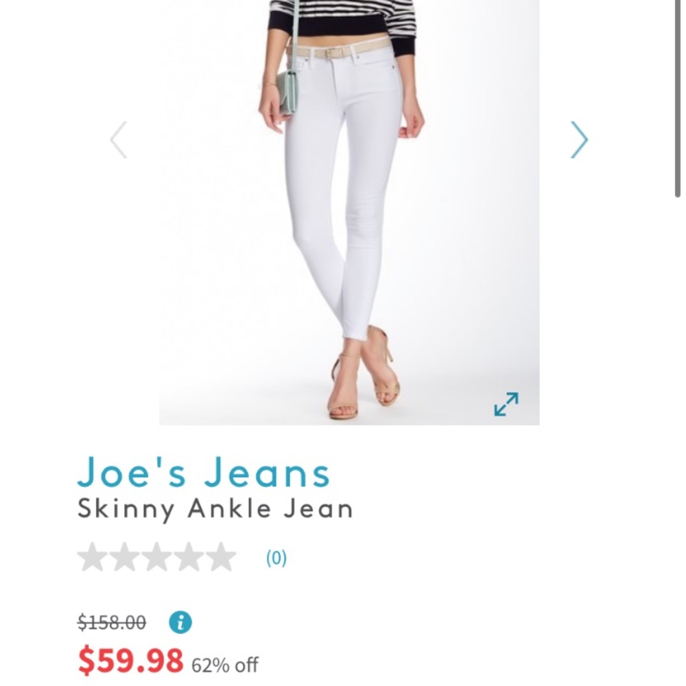 Joe’s skinny ankle white jeans EUC